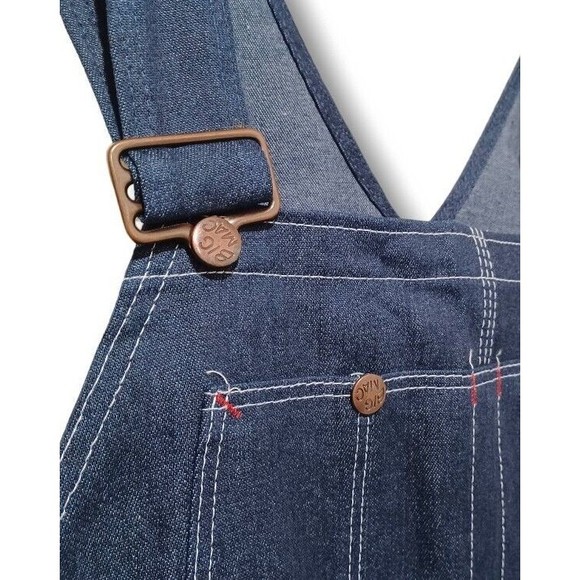 Big Mac 42x34 Dark Wash Bib Overalls Mens Carpenter Utility Blue Jeans Vtg NOS - Picture 12 of 16